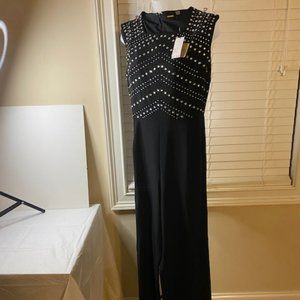 NEW Tahari black jumpsuit with rhinestones size 14 NEW